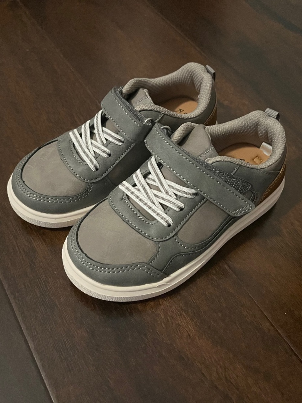 Stride Rite 360 Nate Sneakers- Gray with Brown Accents
